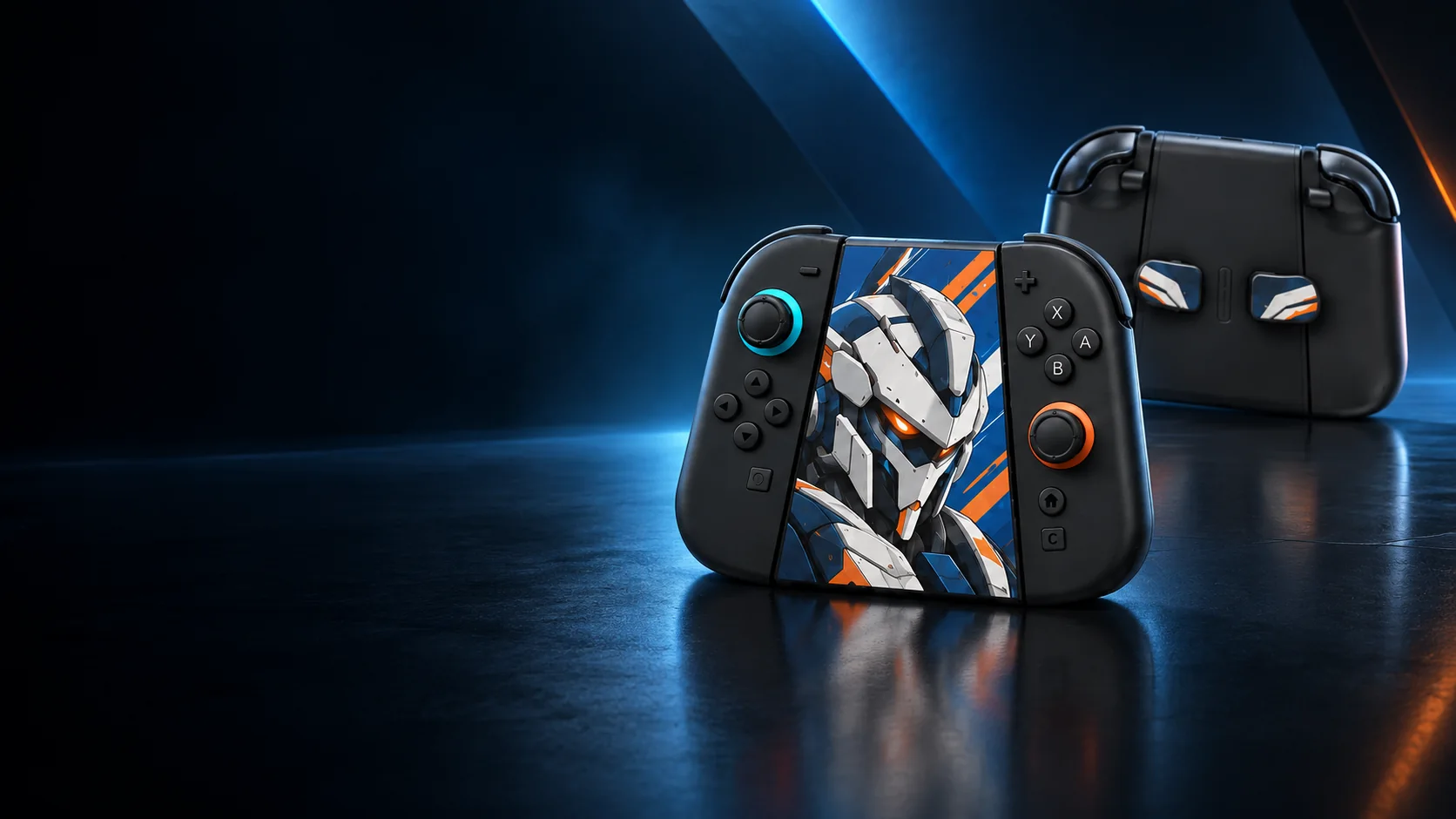 Customized GA06L Joy-Con 2 charging grip with artwork and interchangeable back buttons